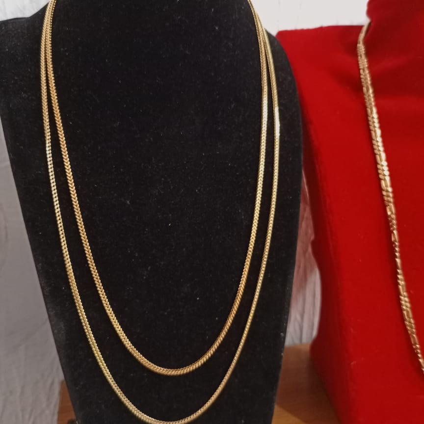 Double gold chain necklace